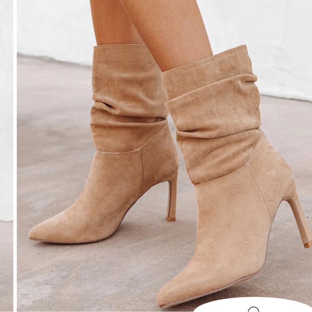 KALIANA FAUX SUEDE SCRUNCH BOOTIES Size 6.5 NWT